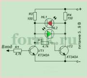 Eenvoudige LED TTL niveau logische sonde