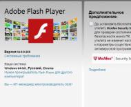 Activating the Adobe Flash system module in the Yandex browser